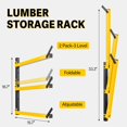 thumbnail image 3 of Lumber Storage Rack Folding Wood Storage Racks WallMounted Metal Racks for Storage with Level Heavy Duty Garage Wood Organizer for Woodworking Shop Indoor & Outdoor Use pairs Yellow, 3 of 7