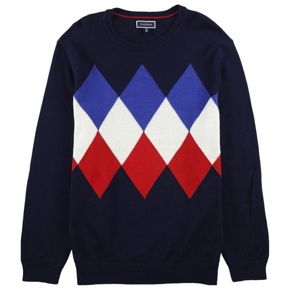 Club Room Chandail à Col Rond pour Hommes, Bleu, TTG