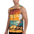 thumbnail image 2 of Lsque Vintage Beach Sunset Pattern Mens Tank Tops Muscle Athletic Quick Dry Sleeveless Workout Fitness T Shirts Beach Tank Top, Loose-fit Sleeveless Shirt for Men-X-Large, 2 of 7