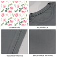 thumbnail image 4 of Coolnut Men's T Shirt Odor Protection Short, Watercolor Floral Leaves And Pink Roses Mens Short Sleeve Tees, Grey Crew-Neck Casual Tee Shirts, 2XL, 4 of 6