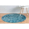 thumbnail image 4 of Rugs.Com Starlight Collection Transitional Abstract Round Rug ‚Äì Blue 4' X 4' Rug Perfect for Dining Rooms, Breakfast Nooks, Kitchens and More‚Ä¶, 4 of 4