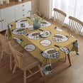 thumbnail image 2 of Yellow Baseball Items Pattern Rectangle Tablecloth 60"x84",Waterproof Polyester Rectangle Table Cloth, Wipeable Spillproof Polyester Tablecloth for Dining, Camping, Indoor and Outdoor, 2 of 5