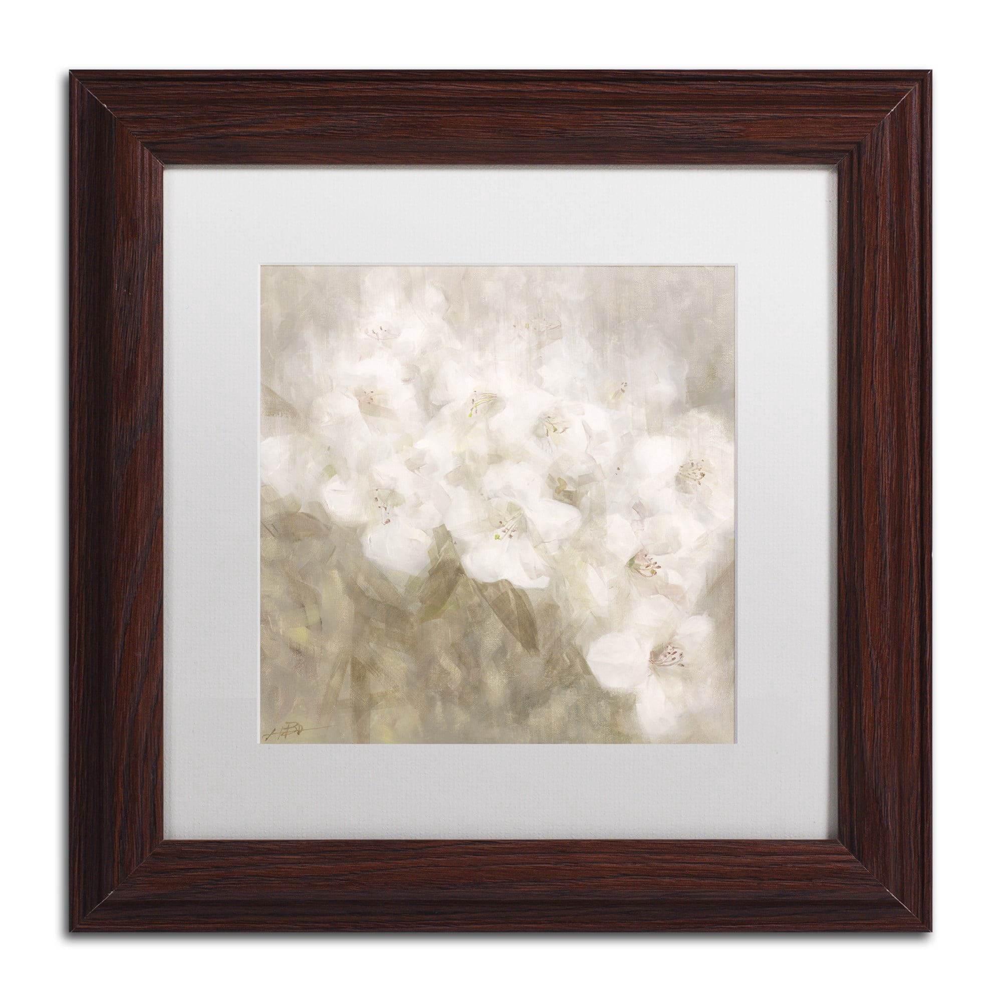 Li Bo 'Wild Flowers II' Matted Framed Art
