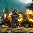thumbnail image 5 of Halloween Haunted House Lights - Halloween Table Decorations Indoor Lighted House Decor Decorations for Home Kitchen Fireplace Desk Ornaments Silver, 5 of 6