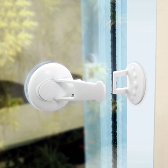 Qiilu Kids Safety Lock, Sliding Door Lock for Baby Safety Security Proof Child Pet Doors Closets Window Lock