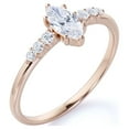 thumbnail image 3 of JeenMata 1 Carat Elegant Marquise Cut Engagement Ring in 18K Rose Gold Plating for Women, 3 of 8