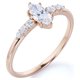 thumbnail image 3 of JeenMata Anillo de Compromiso Elegante de Talla Marquesa en Oro Rosa de 18 K sobre Plata, 3 of 6