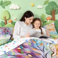 thumbnail image 5 of Homewish Colorful Tree Of Life 7-Piece King Bedding,Daisy Floral Plant King Bed in a Bag,Green,Colorful Stars Reversible, 5 of 8