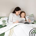 thumbnail image 4 of Homewish Mid-Century Plants Twin Comforter Sets,Boho Lines Artwork Bedding Set,White Green,Reversible,2-Piece,1 Comforter and 1 Pillowcase, 4 of 7
