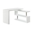 thumbnail image 3 of 48 Inch Writing Desk with Swivel Open Shelf, White, 3 of 5