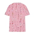 thumbnail image 4 of Soldes d'Été Iumwxz Tunique Décontractée Tendance Grande Taille Ourlet Incurvé Blouses Grande Taille pour Femmes Blouse Imprimée Florale Manches Courtes Col Rond Tee Tops pour Femmes Tendance Bureau Bas, 4 of 5