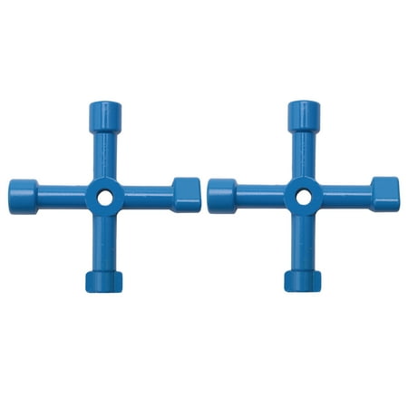 

2 Pack 4-Way Multi-Functional Key Electric Gas Water Meter Box Cabinet Cupboard Opening Utilities Key (Blue)