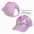 thumbnail image 3 of KPOPLK Kids Baseball Hat With Visor and Ponytail Hole - Sun Protection Cotton Beach Hat for Little Girls and Children(2-8 Years,Pink), 3 of 5
