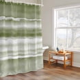 thumbnail image 4 of Gradient Green Shower Curtain, Watercolor Abstract Gradient Light Green Water Ripples Waterproof Shower Curtain Set with 12 Hooks Lightweight Bath Curtains Fabric Bathroom Decor 36x72 Inches, 4 of 9
