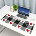 thumbnail image 4 of Rocae Heart Black Buffalo Plaid Gingham for Gaming Mouse Pad, Mouse Pad Large, Office Computer Keyboard Mousepad, Keyboard and Mouse Pad with Stitched Edges,31.5 x 11.8 in, 4 of 5