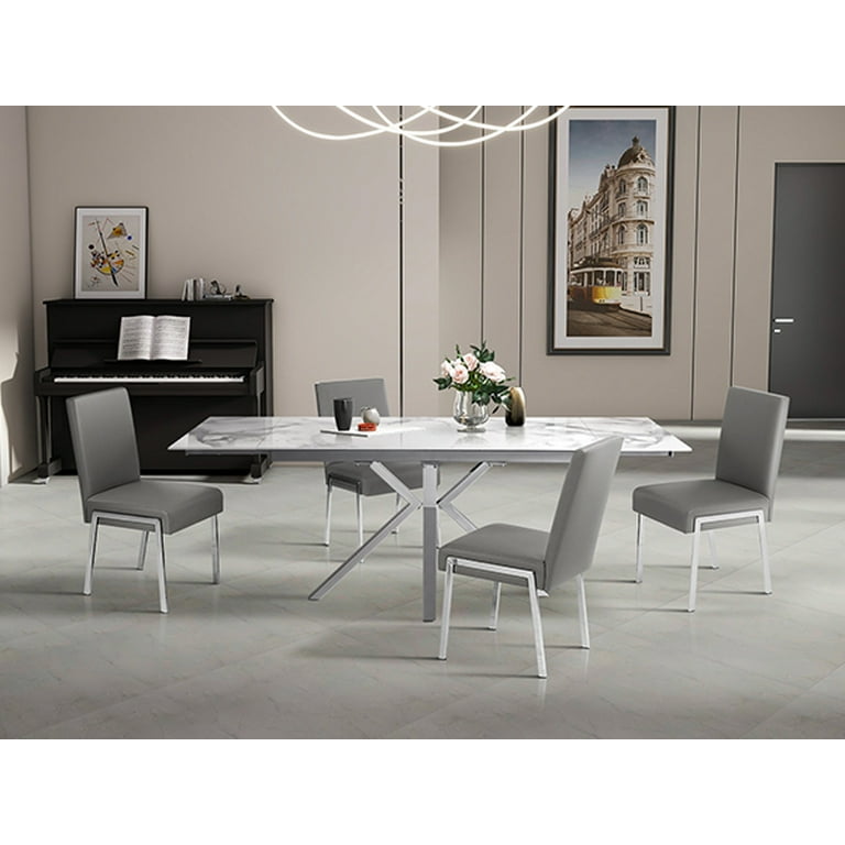 Kithkasa Modern PU Fabric Upholstered Dining Chair Set of 2