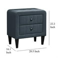 thumbnail image 5 of Rheo Nightstand, 2 Drawers, 22 Inch Upholstered in Charcoal Gray Linen, 5 of 6