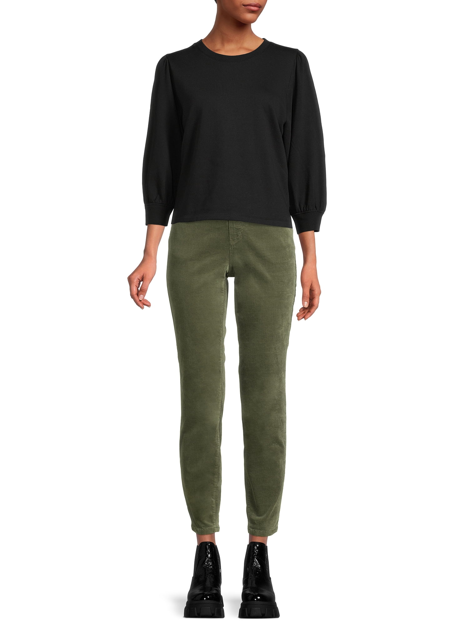 Time and Tru Women's Puff Sleeve Sweatshirt