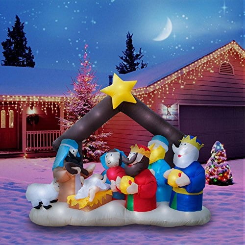 Holidayana 6.5 Ft. Giant Inflatable Christmas Nativity Scene Featuring