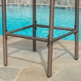 Clevertine Outdoor Wicker Barstool with Iron Frame, Set of 4, Mix Mocha