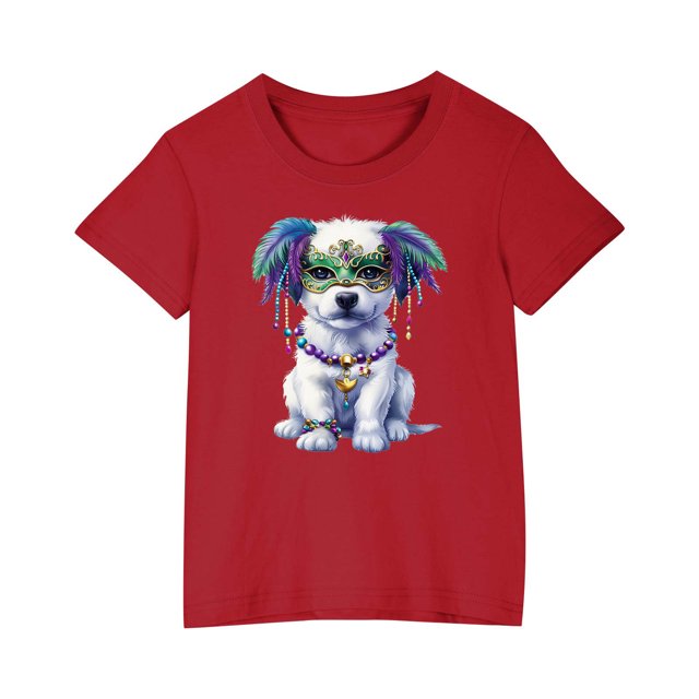 RXIRUCGD 2025 Vêtements d'Été pour Enfants T-shirt Imprimé Mode Mignon Col Rond Manches Courtes