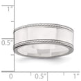 thumbnail image 3 of Sterling Silver 7 mm Design Edge Band (Size 8) Made In India qdeb070-8, 3 of 5