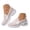 White, variant on Women's Mesh Slip On Walking Shoes Breathable Non Slip Summer Wedge Loafers Comfortable Sneakers with Arch Support Beige Size 7.5