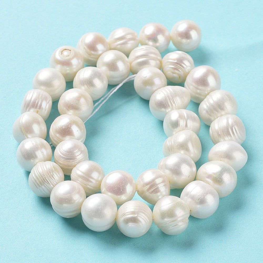1 Strand Natural Cultured Freshwater Pearl Beads Strands Potato Grade A White 8.5~12x9.5~11mm Hole: 0.5mm about 35pcs/strand 13.86''(35.2cm)