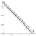 thumbnail image 3 of Auriga Fine Jewelry 925 Sterling Silver Rh-plated 3.15mm Flat Cuban Anchor 7inch Chain Bracelet for Women, 3 of 5