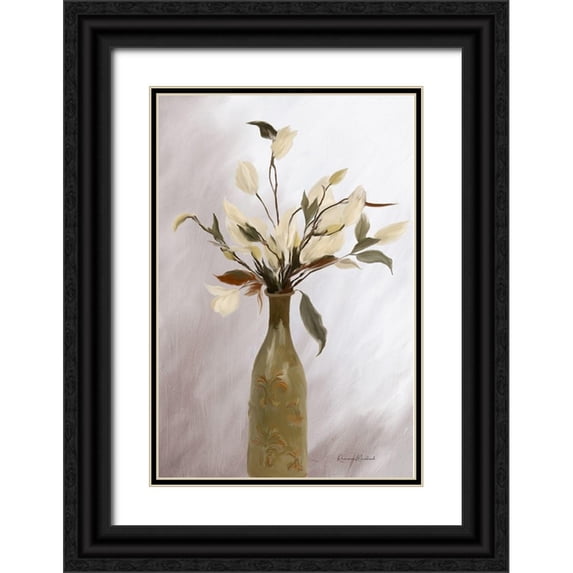 Murdock, Ramona 17x24 Black Ornate Wood Framed with Double Matting Museum Art Print Titled - Autumn Magnolias