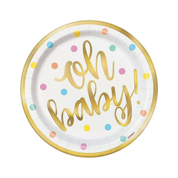 Oh Baby Dessert Plate - Party Supplies - 8 Pieces