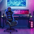 thumbnail image 2 of Goplus Massage LED Gaming Chair Reclining Racing Chair w/Lumbar Support&Footrest Blue, 2 of 10