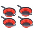 thumbnail image 1 of 4PCS Collapsible Colander Strainer Round with Handle Hanging Hole for Pasta Vegetables FruitsRed, 1 of 4