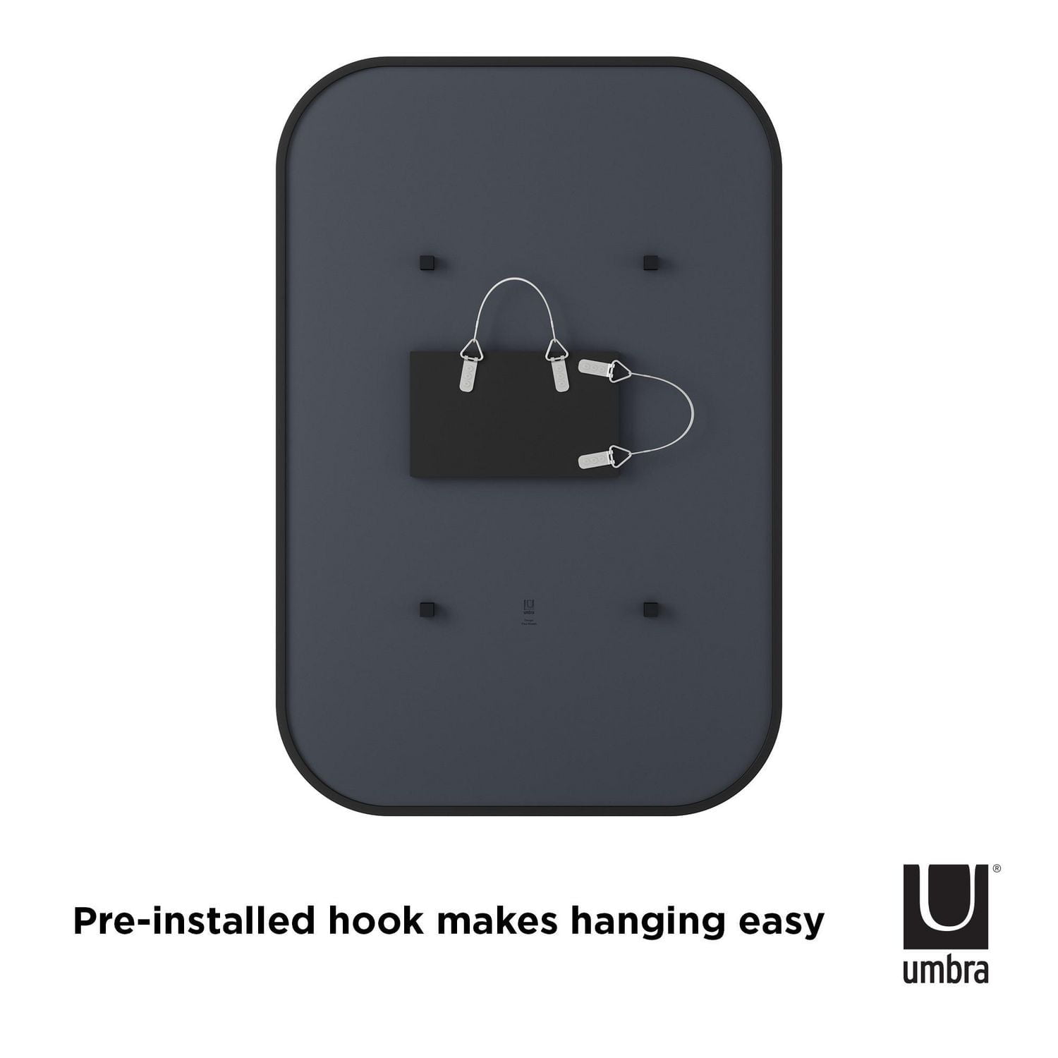 Miroir rectangulaire Umbra Hub 24 x 36 "(61 x 91 cm), noir