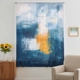 thumbnail image 3 of Navy Blue Yellow Sheer Curtains 54 Inches Long, Modern Oil Painting Art Abstract Light Filering Curtains, Breathable Simi Curtain Privacy Drapes for Kitchen Bathroom Nursery Small Window Treatment, 3 of 9