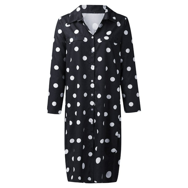 walmart black long sleeve dress Outfmvch Black dresses for women long dresses for women button long shirt dress long sleeve lapel long dress Black dress Black l, Women's, Size: Large
