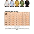 thumbnail image 2 of MAWCLOS Mens Single Breasted Striped Blouse Vacation Long Sleeve Tops Yellow XL, 2 of 2