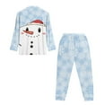 thumbnail image 5 of DISNIMO Lounge Sets for Women Snowman Print Christmas 2 Piece Pj Sets Long Sleeve Pajama Set with Pocket Soft V Neck Sleepwear Button Down Loungewear with Long Pants, 5 of 7