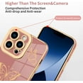 thumbnail image 3 of Designed for iPhone 14 Pro Case Cute Butterflies Design for Women Girls,Luxury Plating Edge Bumper Full Camera Lens Protection Cover with Screen Protector for iPhone 14 Pro 6.1"-Pink, 3 of 13
