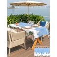 thumbnail image 4 of Outdoor Tablecloth with Umbrella Hole and Zipper, Christmas Blue Rectangle Table Cloth 54x80 Inch Waterproof Tablecloth, White Xmas Tree Forest Poinsettia Rustic Wooden Picnic Table Cover for Patio, 4 of 7