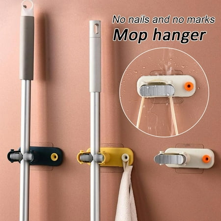 

Alexsix Mop Holder Wall Mount Self Adhesive No Drilling Mop Hanger Organizer Storage Tool Rack For Home