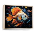 thumbnail image 2 of Designart "Marine Burst with Orange Pop Art Fish II" Animals Framed Wall Art - Modern Orange Butterfly Fish Hallway Framed Wall Art Decor, 2 of 6