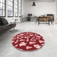 thumbnail image 3 of Ahgly Company Indoor Round Patterned Light Coral Pink Area Rugs, 5' Round, 3 of 6