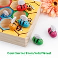 thumbnail image 5 of Coogam Toddler Fine Motor Skill Toy, Clamp Bee to Hive Matching Game, Montessori Wooden Color Sorting Puzzle for 1 2 3 Years Old, 5 of 7
