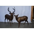 thumbnail image 5 of Nifao Pair of life size deer bronze statue – Garden Outdoor Decor Sculpture, 17"L x 44"W x 52"H, 5 of 12