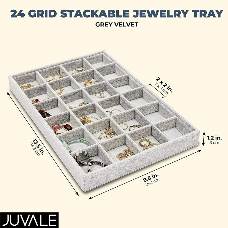 24 Grid Jewelry Earring Storage Display Tray