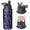 Alien Rocket Deep Purple Pattern, variant on Police and Vest Blue Pattern Insulated Water Bottle with Straw, Vacuum Insulated Vacuum Thermal Flask Built-in Carry Handle Gifts Ideas for Home Office Outdoor Sports Car