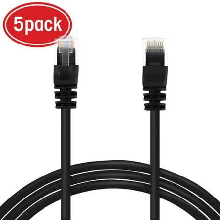 - GearIt 5-Pack, Cat 6 Ethernet Cable Cat6 Snagless Patch 5 Feet - Snagless RJ45 Computer LAN Network Cord - Compatible with 5 Port Switch POE 5port Gigabit