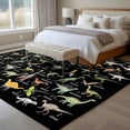 thumbnail image 4 of 5'x7' Area Rugs, Black Dinosaur Indoor Outdoor Area Rug for Living Room Bedroom, Vintage Letters Farm Animals Washable Bathroom Rugs Kitchen Floor Carpet Mats Home Decor Aesthetic, 4 of 8
