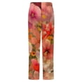 thumbnail image 6 of Beautiful Vibrant Hibiscus Flowers Bloom Winter Female Pants Flannel High Waist Women Pants Lady Warm Straight Leg Plush Trousers, 6 of 7